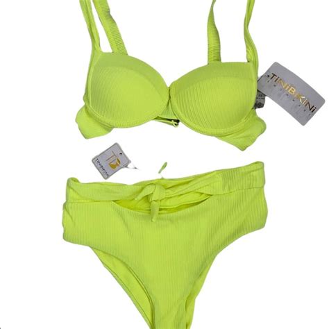 TiniBikini Swim Brand New Tinibikini Neon Yellow Bikini Set Nwt