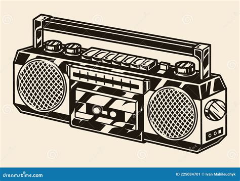 Music Boombox Icon, Outline Style Cartoon Vector | CartoonDealer.com #86951547