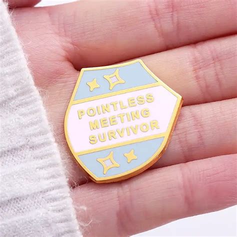 Enamel Pin Pointless Meeting Survivor Nufsed Sticker