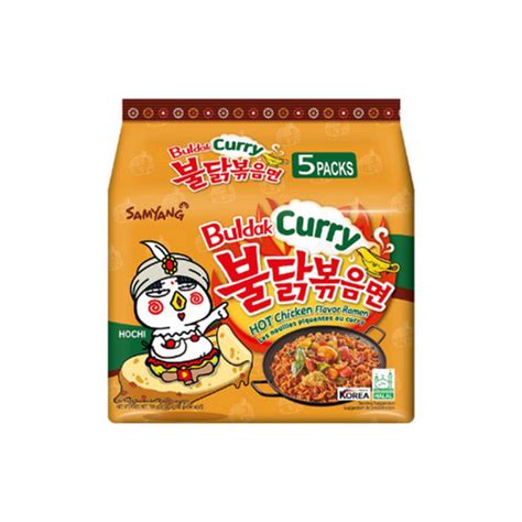 Samyang Buldak Curry Hot Chicken Flavour Noodles Pack Halal Food Australia