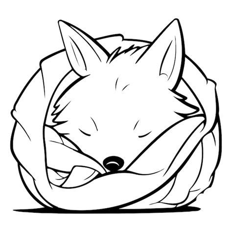 Cute Renard Dormant Dans Un Sac Illustration Vectorielle Dans Le Style