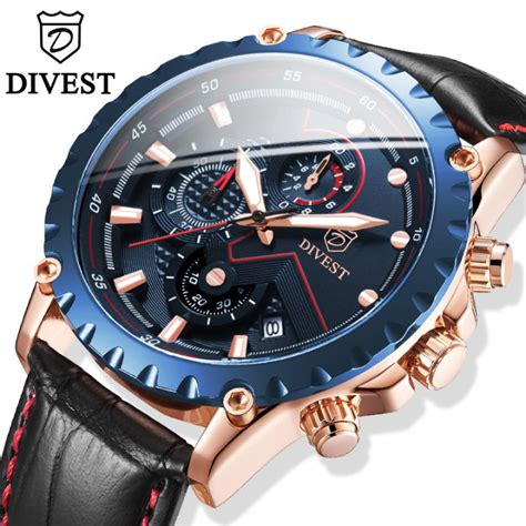 DIVEST Top Brand Men Watch Fashion Casual Leather Belt Quartz Classic