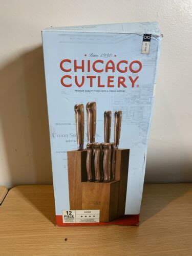 Chicago Cutlery 12 Piece Forged Knife Wood Block Set Racine EBay