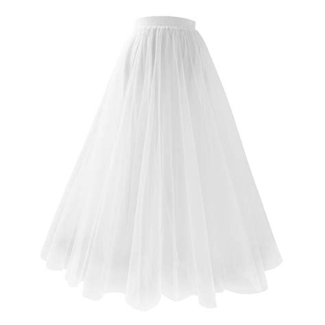 Pleated Long Skirts For Women A Line Asymmetrical Mesh Fluffy Layered