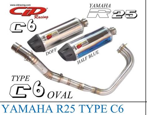 Jual Knalpot Racing Yamaha R Cld C Oval Half Blue Series Full System