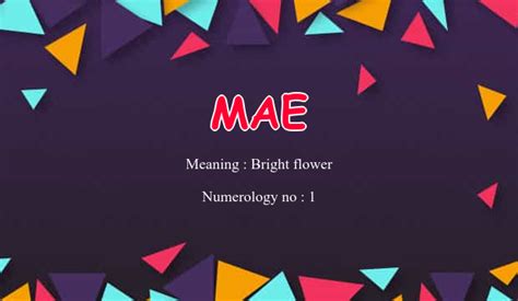 Mae Name Meaning