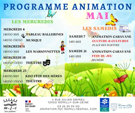 Demandez Le Programme De MAI MJC Jean Guillemin Romilly Sur Seine