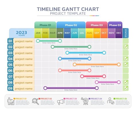 Premium Vector Timeline Gantt Chart Infographic Template Background