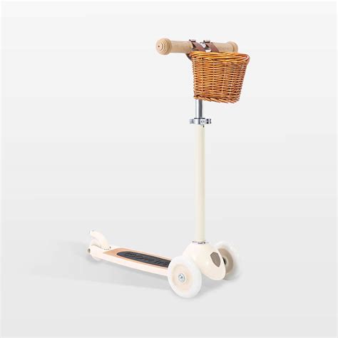 Banwood Cream 3-Wheel Kids Scooter with Basket | Crate & Kids