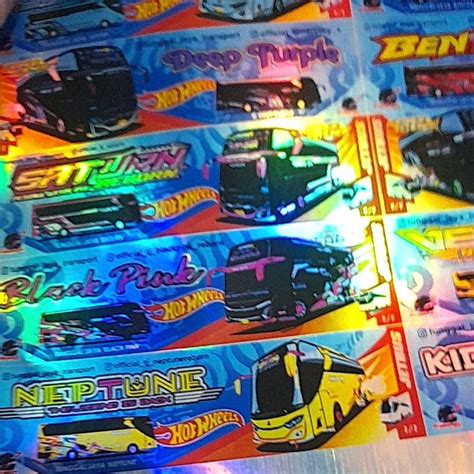 Stiker Bus Basuri Hot Wheels Hologram Original Anti Air Isi 45 Pc