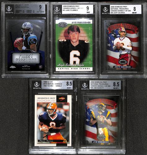 Lot Detail Lot Of Graded Football Cards W Cam Newton Rookie