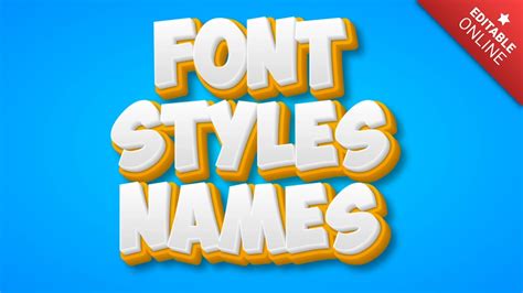 font styles names text effect generator