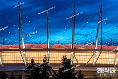 BC Place Stadium at night, Vancouver, BC, Canada, Stock Photo, Picture ...