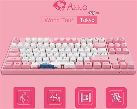 Akko World Tour Tokyo Key Tkl Wired Gaming Mechanical Keyboard