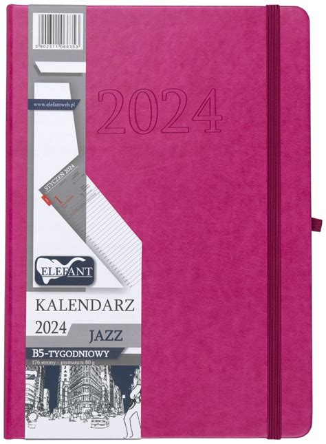 Kalendarz 2024 Jazz B5 tygodniowy różowy 14179253966 oficjalne