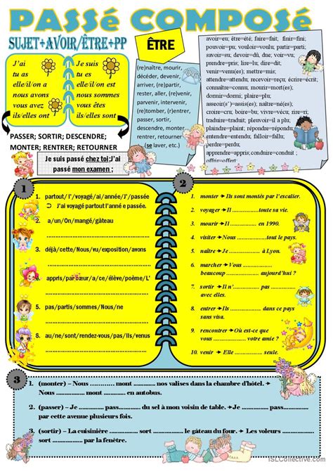 Passé Composé Guide De Grammaire Español Ele Hojas De Trabajo Pdf And Doc