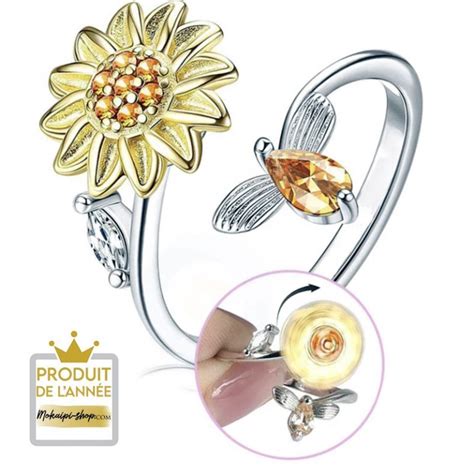 Bague Tournesol La Bague Anti Stress Tournante Pour Femme Mon Joli