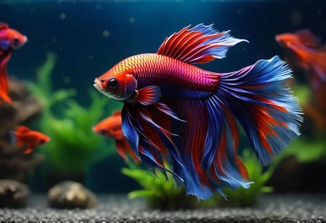 El Pez Luchador Siam S Betta Splendens En El Acuario Foto Premium