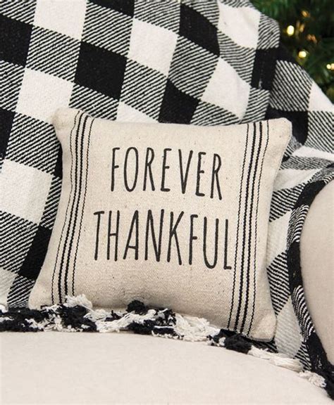 Col House Designs Wholesale Forever Thankful Striped Natural Pillow