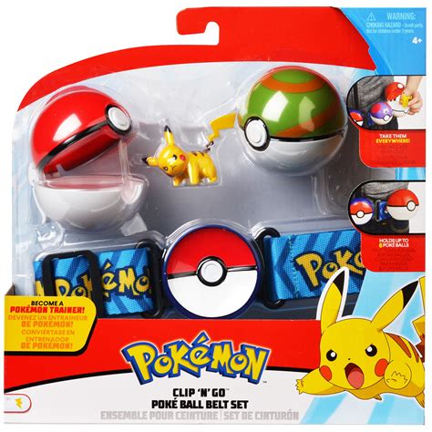 Pokemon Poke Ball Clip N Go Belt Set With Inch Pikachu Figure