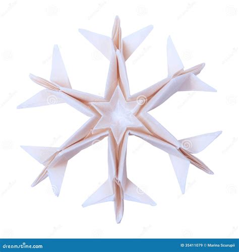 Origami snowflake stock image. Image of paper, origami - 35411079