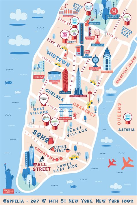 Illustrated map for coppelia nyc – Artofit