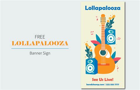 Lollapalooza Banner Sign in Illustrator, EPS, PSD, JPG, PNG, SVG ...