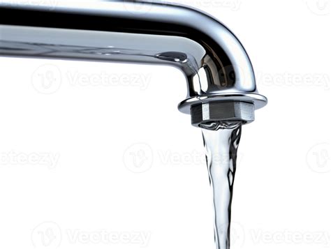 Faucet With Water Drop Close Up Isolated On Transparent Background Png