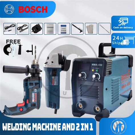 BOSCH 2in1 Electric Hand Drill And Grinder Set MMA 450 Portable IGBT