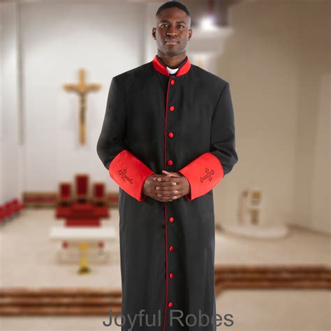 Mens Blackred Clergy Robe For Pastors Suit Avenue