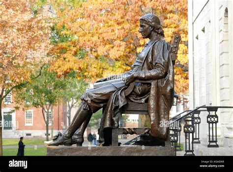 John Harvard statue in Harvard University Stock Photo - Alamy