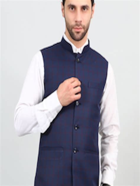 Buy Wintage Checked Mandarin Collar Modi Nehru Jackets Nehru Jackets