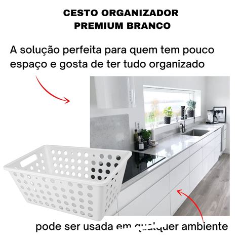 Cesto Organizador Grande Coza Brinox Multiuso 28x19 Armario Gaveta