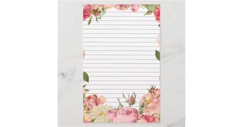 Roses Border Lined Paper Zazzle