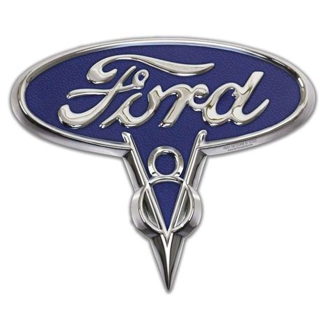 Ford V 8 Emblem Metallskilt Metallskiltno