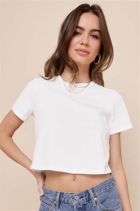 Cute White Top Cutout Tie Back Top Short Sleeve Crop Top Lulus