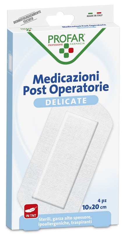 MEDICAZIONE POST OPERATORIA STERILE GARZA ANTIADERENTE 10X20 CM 4 PEZZI