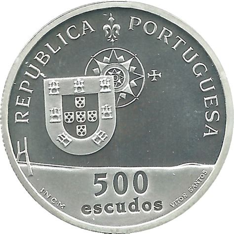 500 Escudos Vasco Da Gama Bridge Bimetallic Foil Silver And Gold