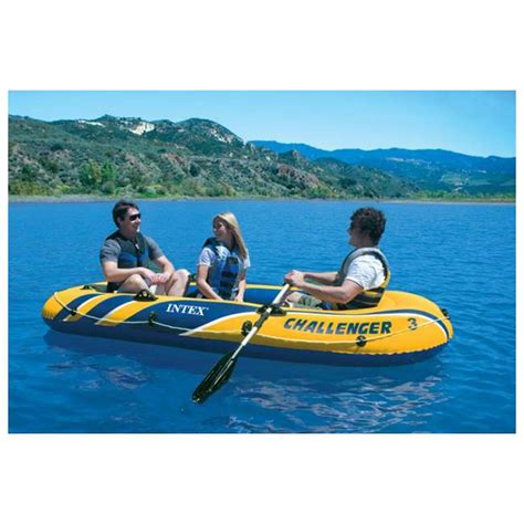 Intex Challenger 3 Boat Set Inflatable with Motor Mount Kit : 68370EP ...