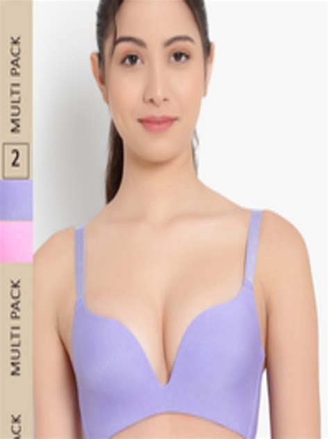 Buy Parkha Pack Of 2 Solid Seamless Heavily Padded Push Up Bra Bra