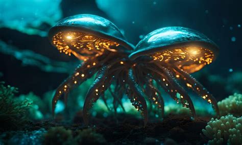 Premium AI Image | Bioluminescent Creatures of the Deep Sea