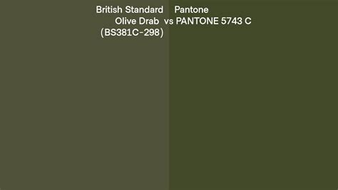 British Standard Olive Drab (BS381C-298) vs Pantone 5743 C side by side ...