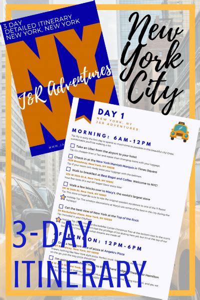 New York City 3 Day Detailed Itinerary New York Vacation Nyc