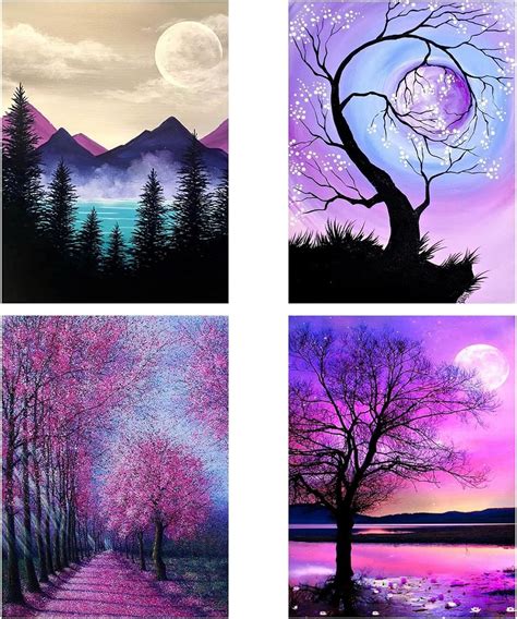 Supletsico 4 Pack 5d Diamond Painting Kits For Adults Landscape