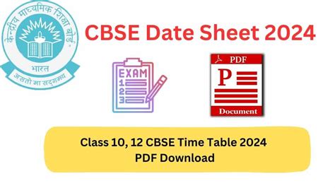 Cbse Date Sheet For Class Board Exam