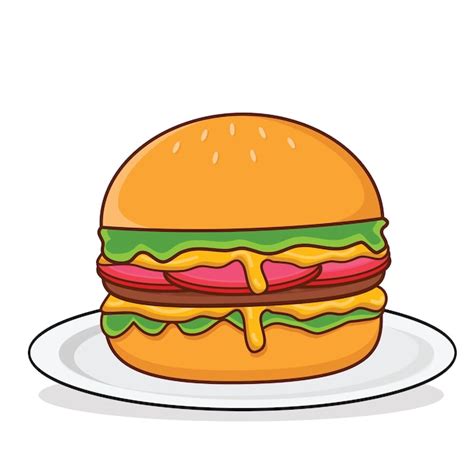 Premium Vector Hamburger Vector Cheese Burger Cartoon Vector