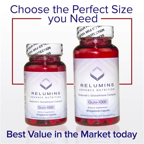 Authentic Relumins Advance Nutrition Reduced L Glutathione Complex