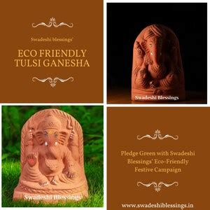 Eco Friendly Handmade Clay Tulsi Ganesha Idol Kit For Etsy