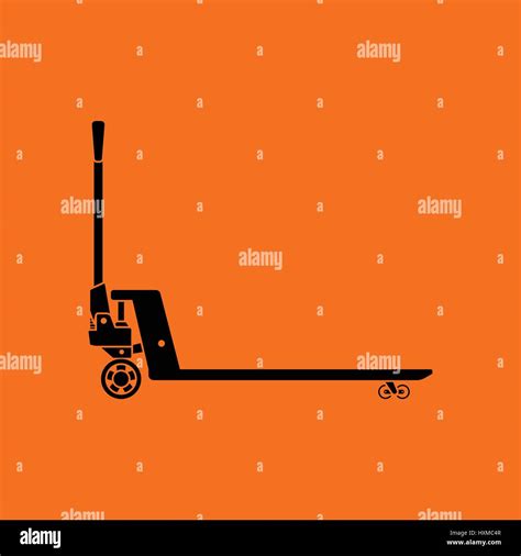 Hydraulic Trolley Jack Icon Orange Background With Black Vector