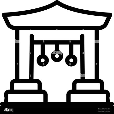 Cityscape Arch Icon Outline Vector City Kyoto Ancient Map Stock